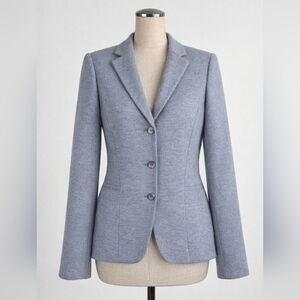 Sunny Choi Grey Wool Blazer Women Tailored Jacket Minimal Classic Workwear